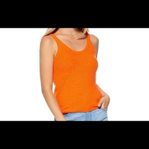 Bright Orange Scoop Crocheted Tank top